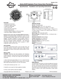 Thumbnail of document Manual - 862E Explosion-Proof, Heavy-Duty Thermostat